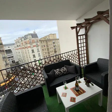 Special Jo Avec Terrasse Vue Top Tour Eiffel Paříž